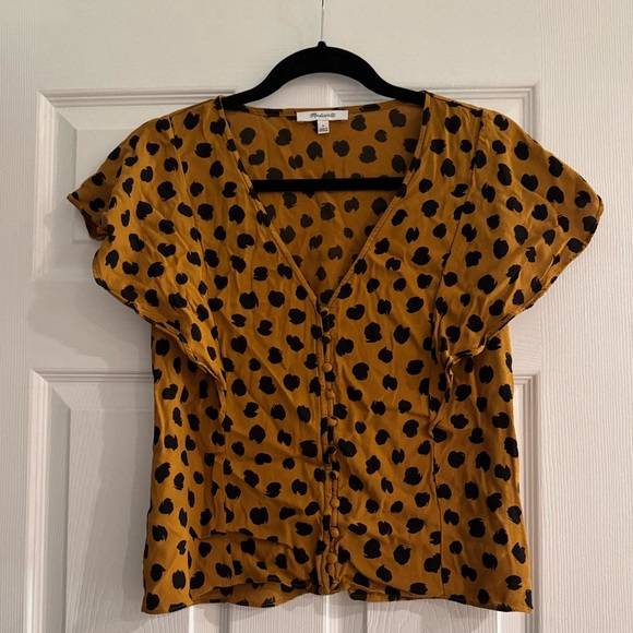 Madewell Flutter Sleeve Button Top - Picture 2 of 5